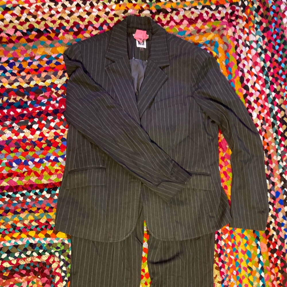 Anne Klein Charcoal Pinstripe Jacket